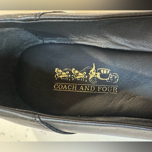 Coach and Four Black Leather Loafers Sleek Slip-On Comfortable Design - Picture 9 of 10